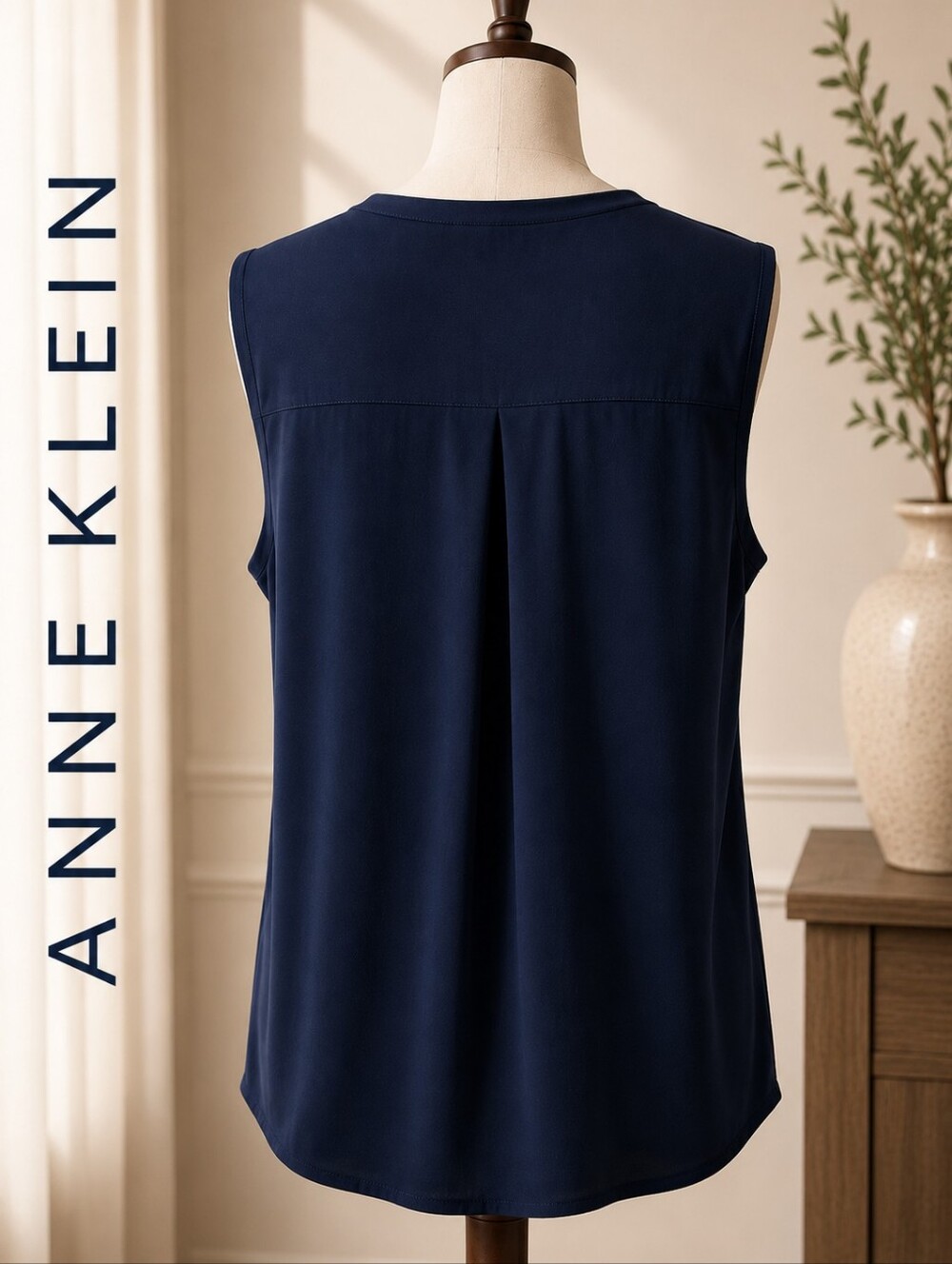 Anne Klein sleeveless zip Front Blouse - classic black - Picture 2 of 2
